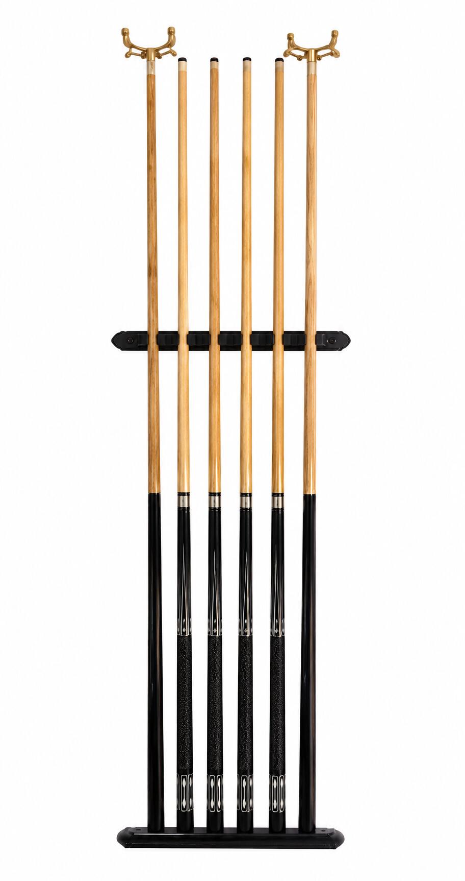 Set da biliardo - supporto a parete+4 stecche professionali+stecche da bridge 4/6