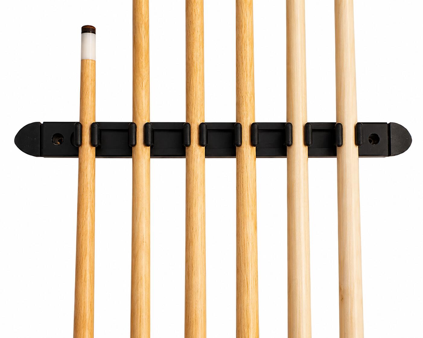 Set da biliardo - supporto a parete+2 stecche professionali+standard+corte 3/5