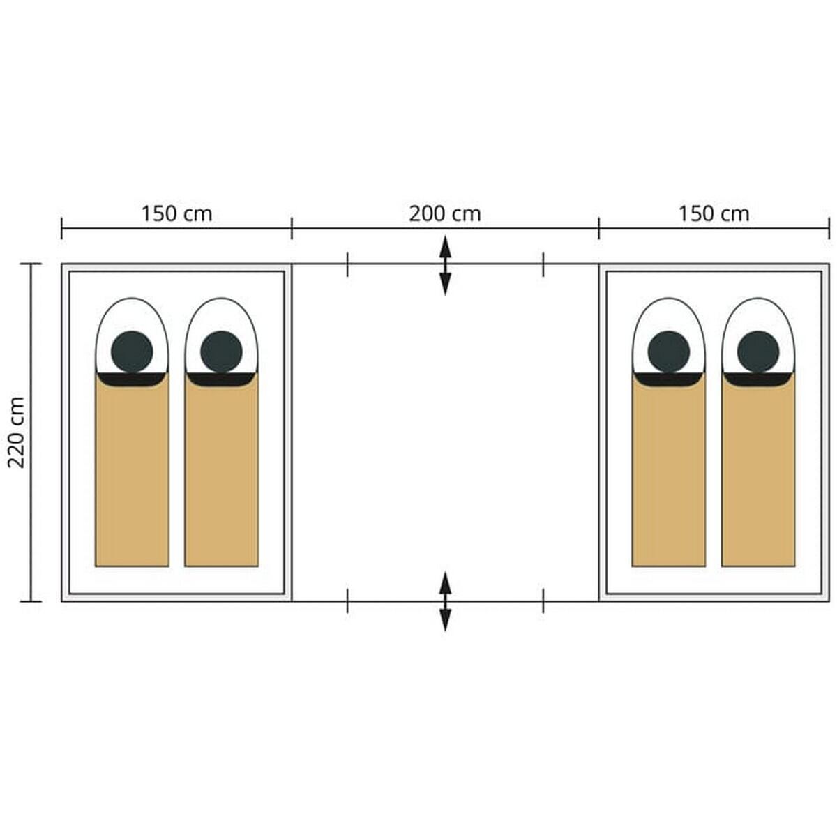 Tente dôme familiale Hammerfest 4 Protect - sol cousu - 4 personnes - 2 cabines 7/8