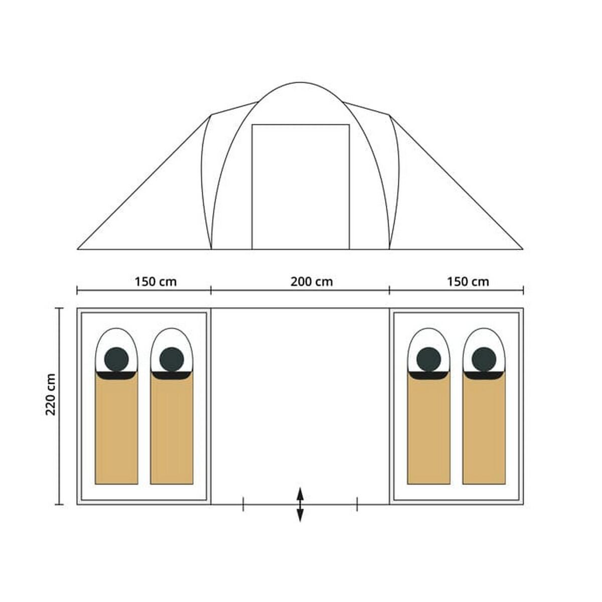 Tenda da campeggio - Hammerfest 4 Sleeper Protect - 2x cabine - 4 persone 7/7