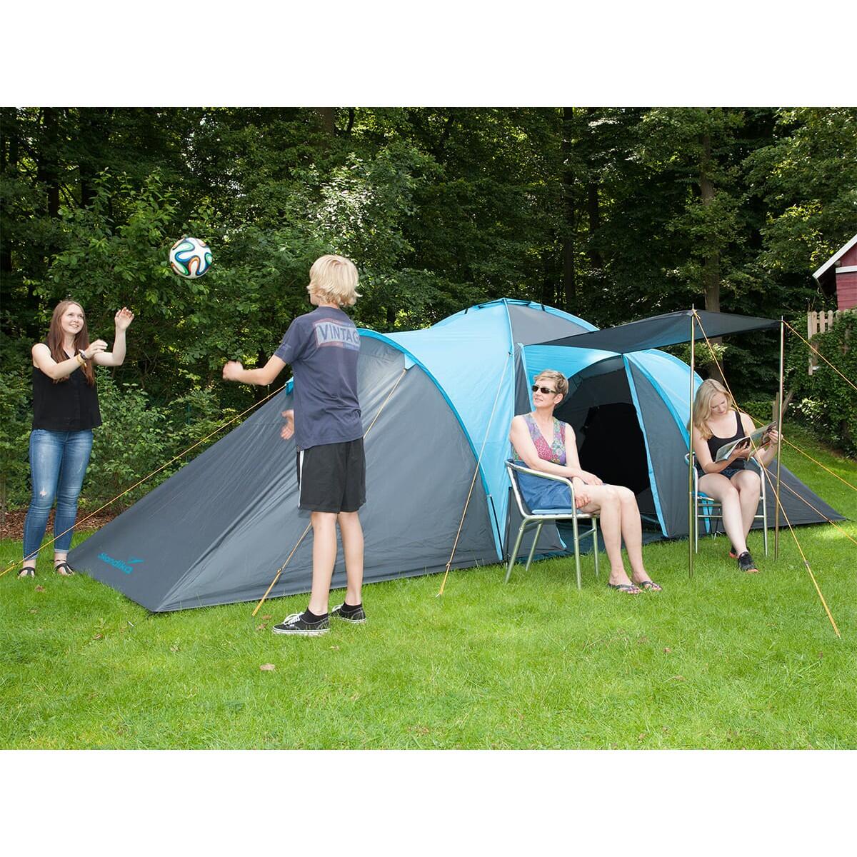 Tente Dôme Skandika Hammerfest 6 – 6 Personnes, 2 Cabines Noires, Hauteur 2m, Imperméable 3000 Mm