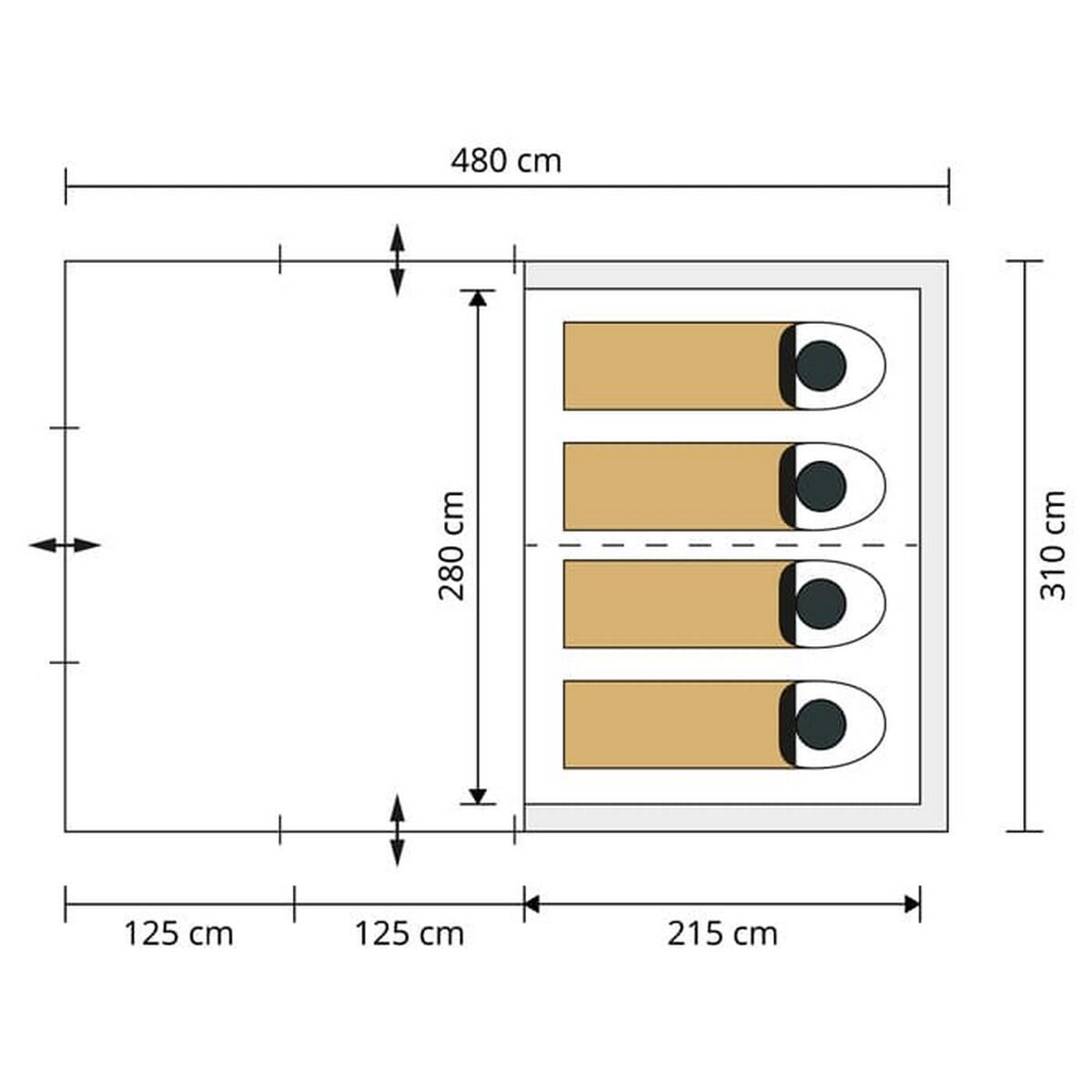Tienda de campaña familiar - Gotland 4 Sleeper Protect - 2x cabinas oscuras 7/8