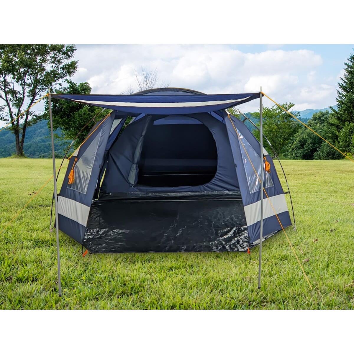 Tente tunnel Kambo 4 - Tente Camping 4 personnes - 1 cabine sombre - 3 entrées 4/8