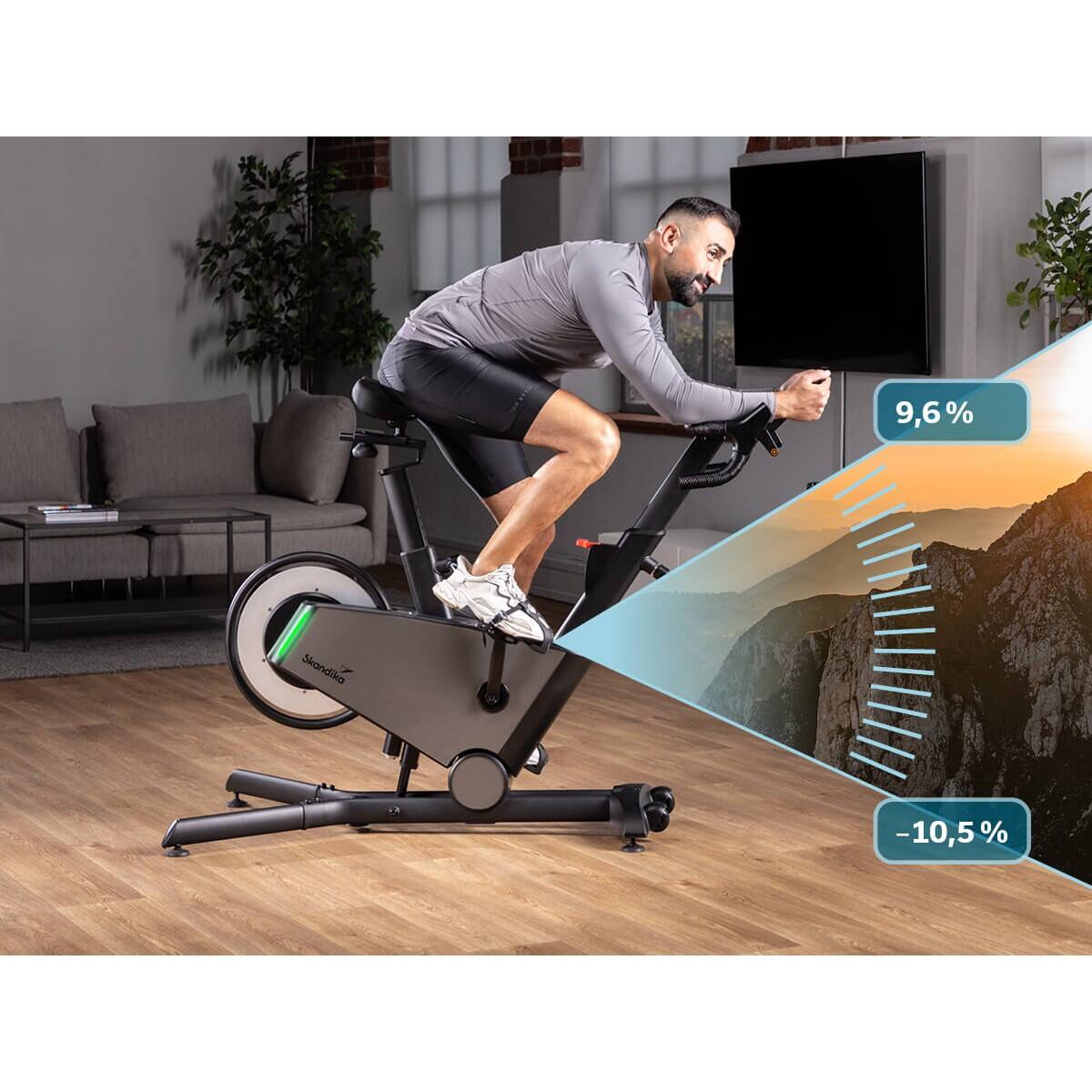 Vélo de biking Kliva 800-S - Vélo d'intérieur 800W SMART avec LED et inclinaison 3/8