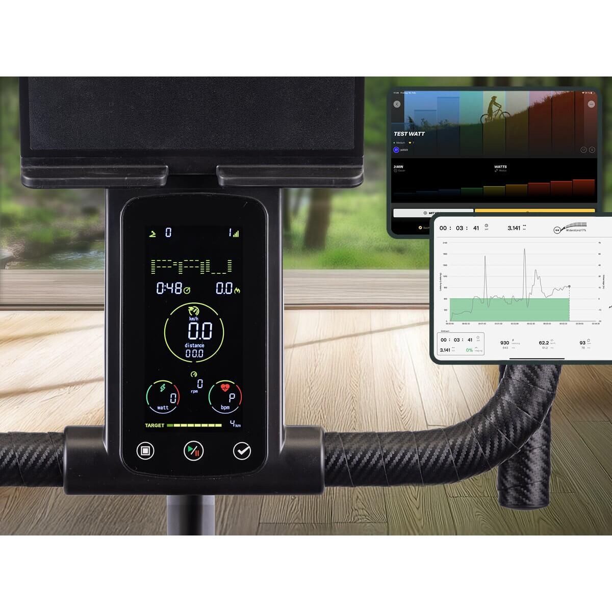 Vélo de biking Kliva 800-S - Vélo d'intérieur 800W SMART avec LED et inclinaison 5/8