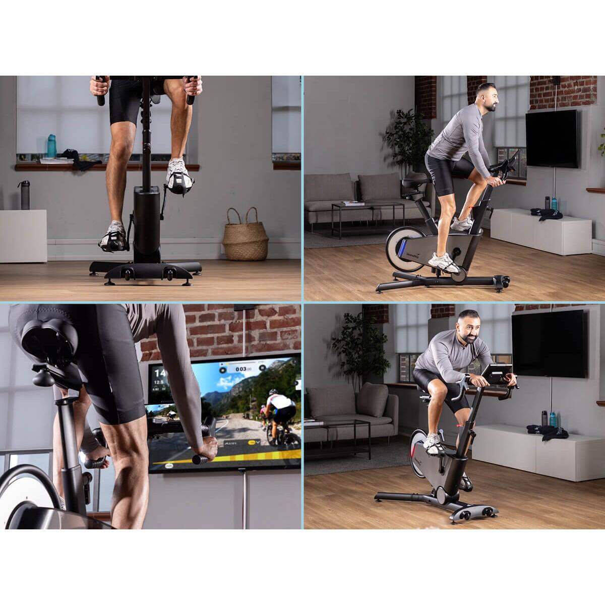 Vélo de biking Kliva 800-S - Vélo d'intérieur 800W SMART avec LED et inclinaison 4/8