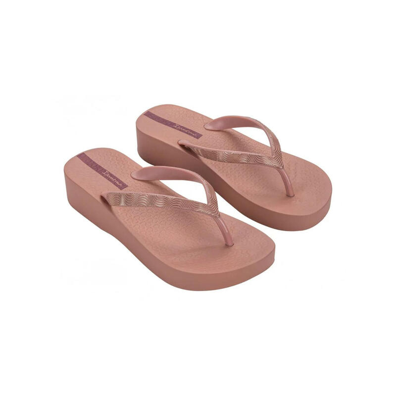 Șlapi de damă Ipanema Mesh X Plat roz cu platformă