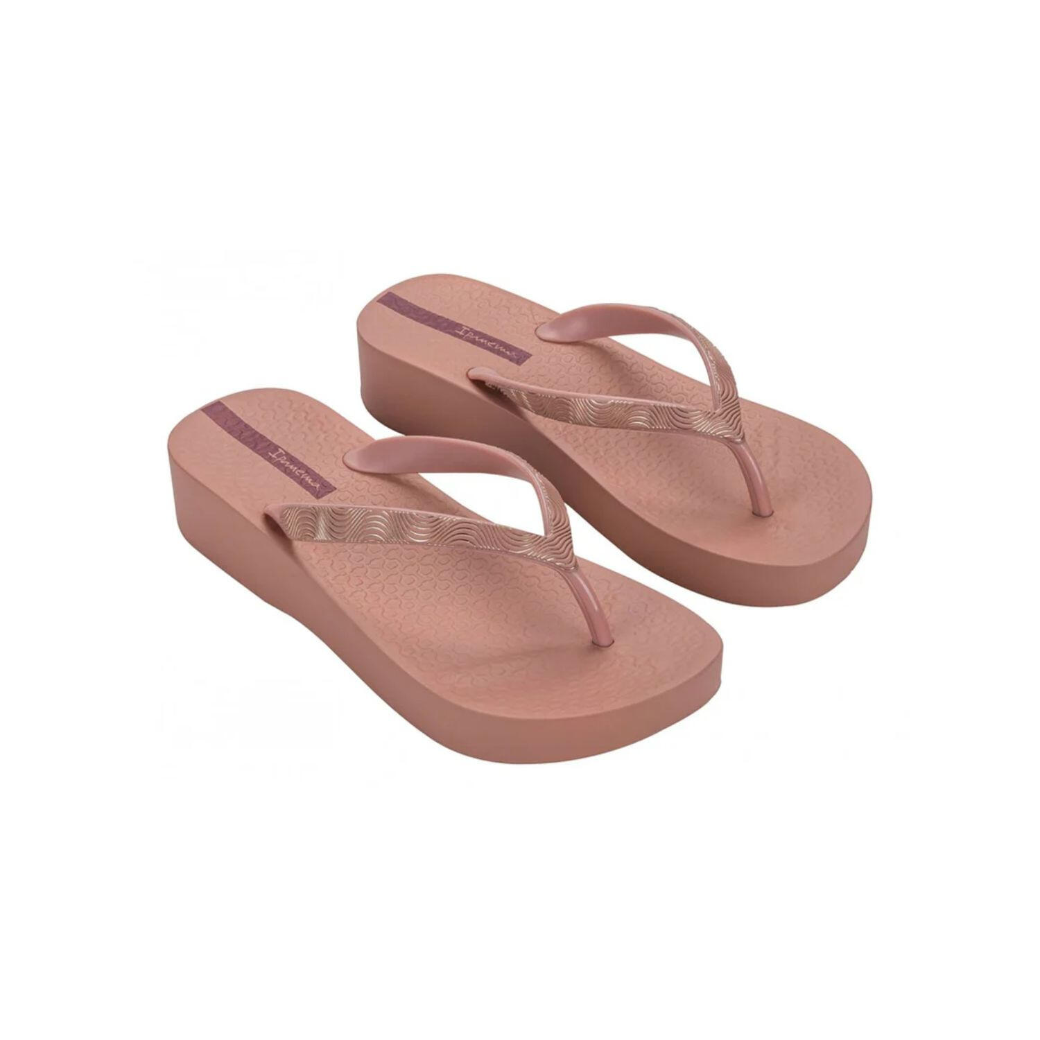Damen-Flip-Flops Ipanema Mesh X Plat Plateau-Sandalen Pink 3/4