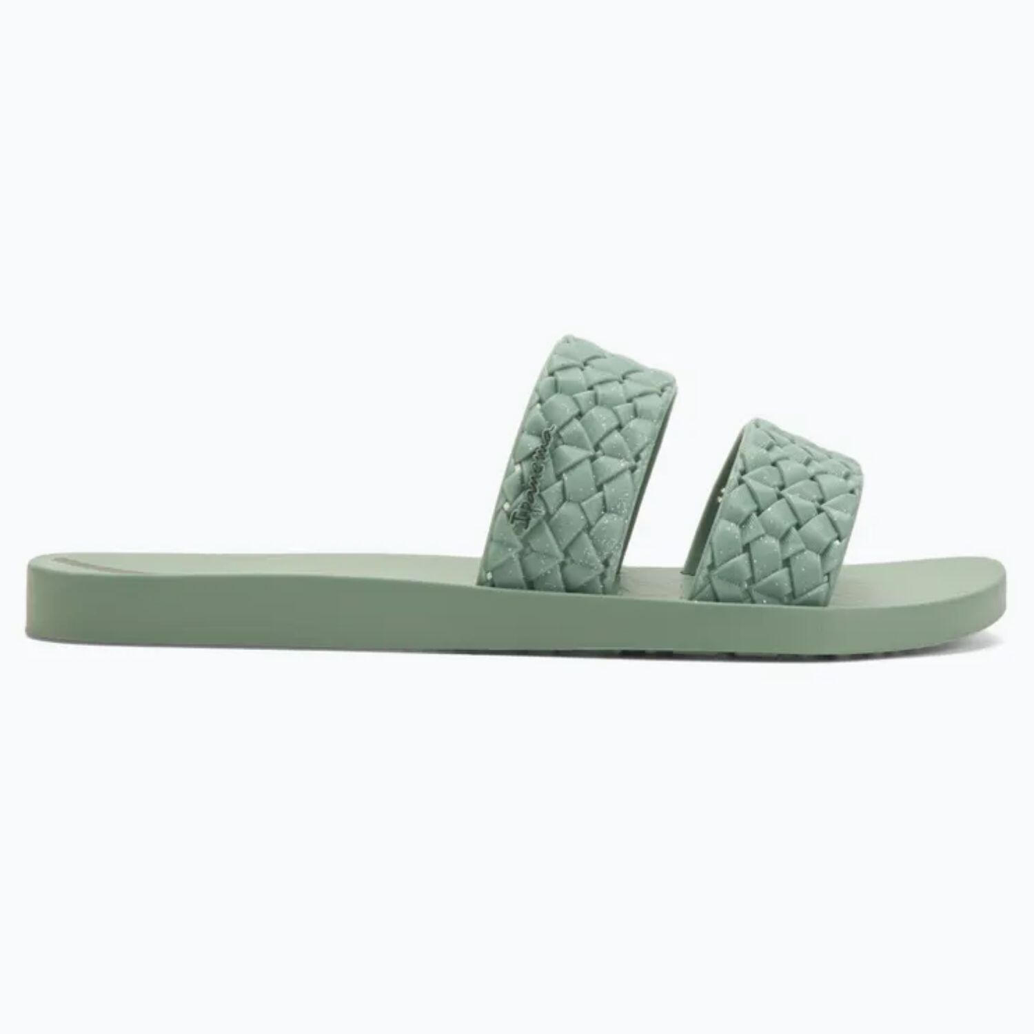 Ipanema Renda II Damen-Flip-Flops, grüne geflochtene Riemen 3/7