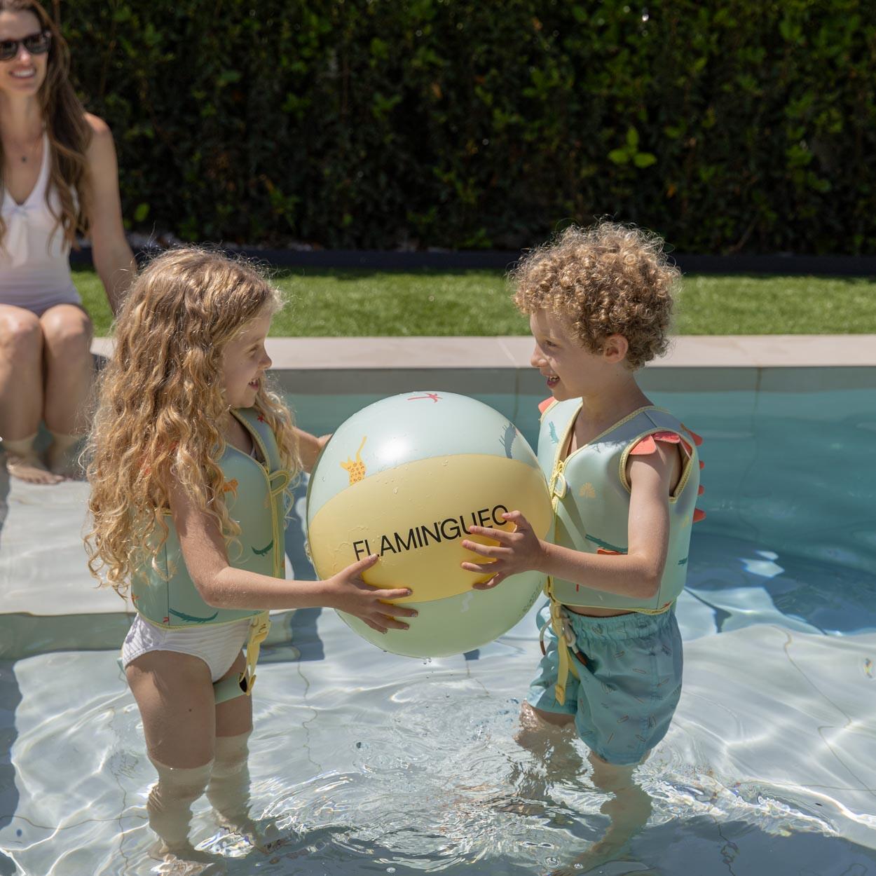 Flamingueo Pelota Hinchable Niños Piscina PVC Verde 3/7