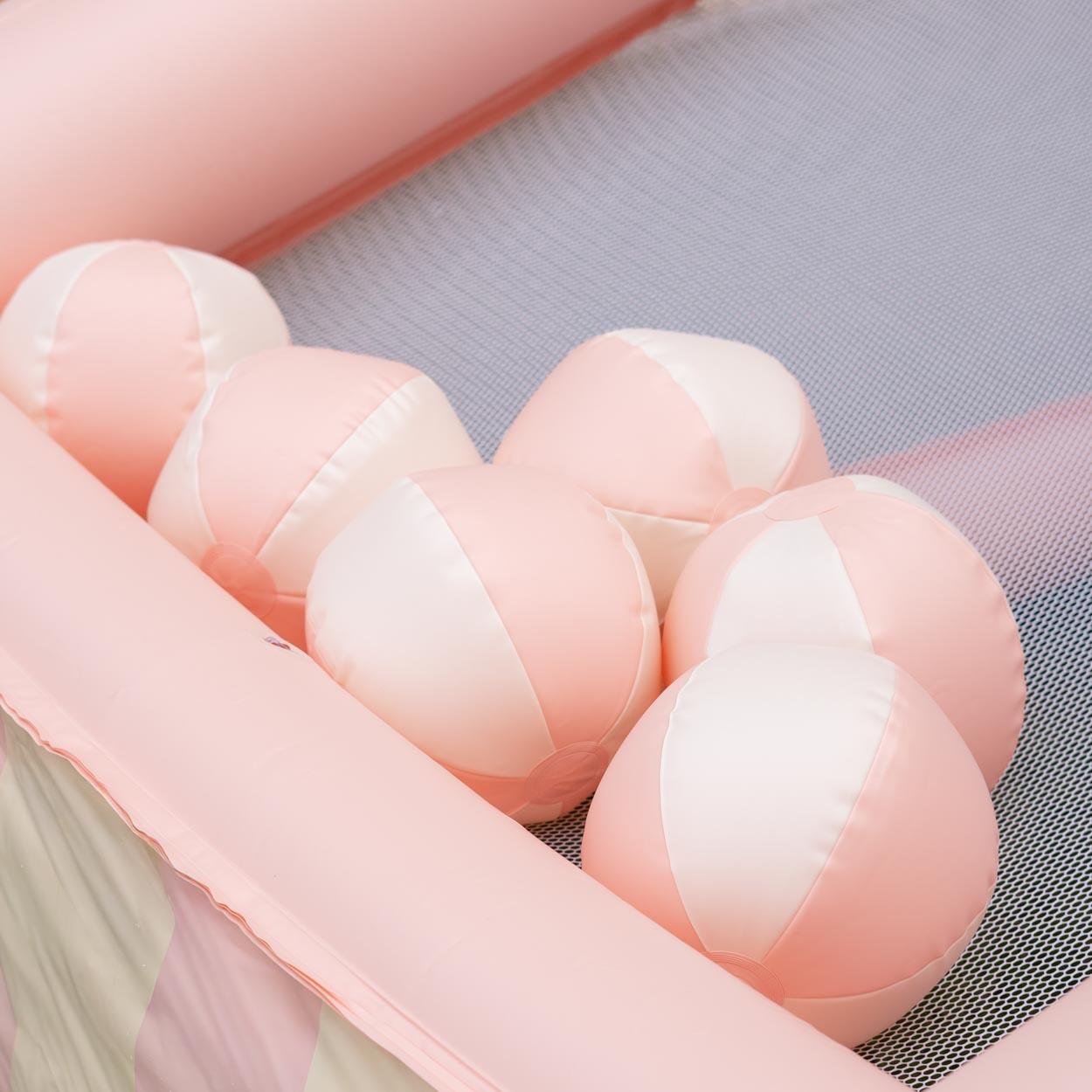Flamingueo panier gonflable enfant rose pvc 6 balles gonfleur 200cm 3/7