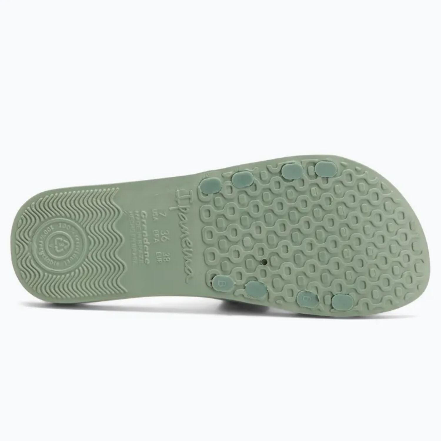 Ipanema Renda II Damen-Flip-Flops, grüne geflochtene Riemen 4/7