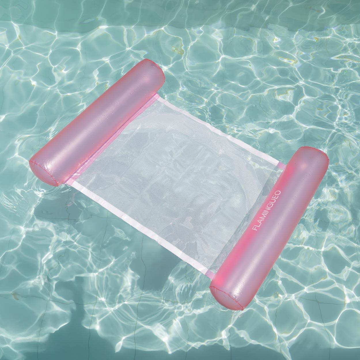 Flamingueo Colchoneta Piscina Hamaca Rejilla PVC Rosa 2/7