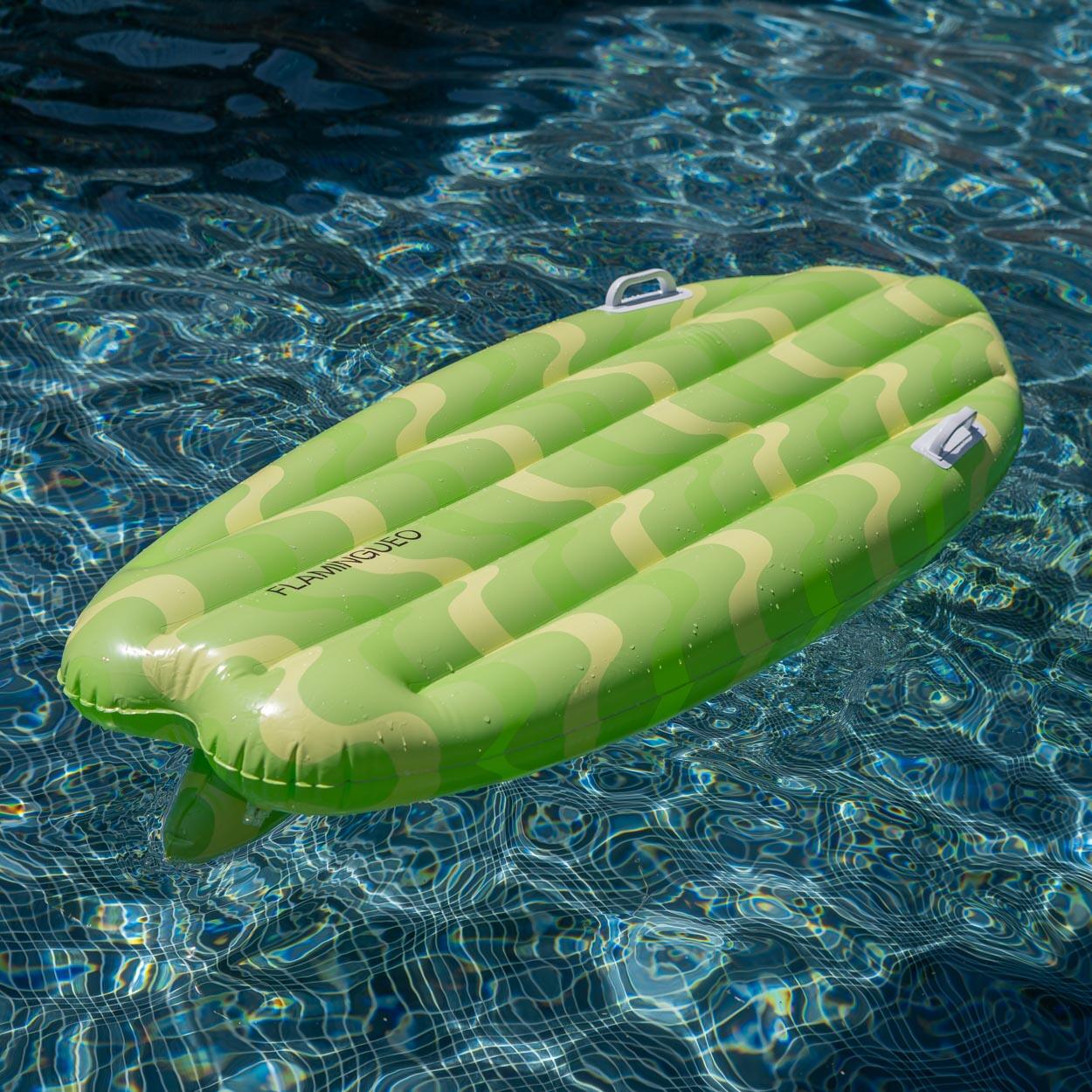 Flamingueo Bouee Piscine Surf Matelas Gonflable PVC Vert 2/7