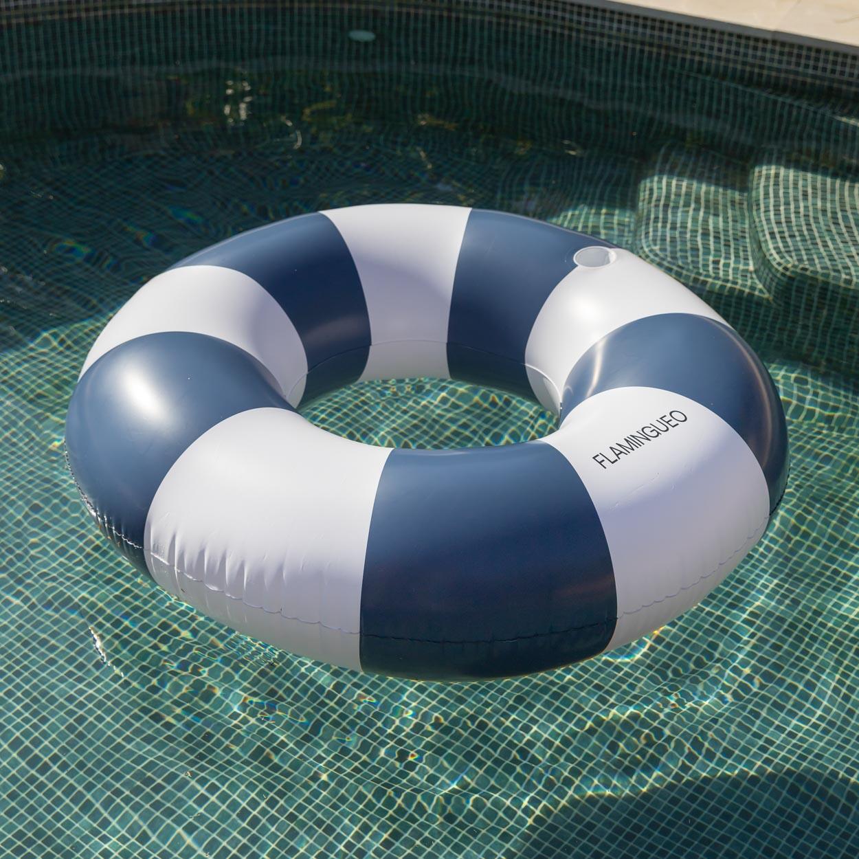 Flamingueo Flotador Gigante Donut Bicolor Colchoneta Piscina PVC Azul 2/7