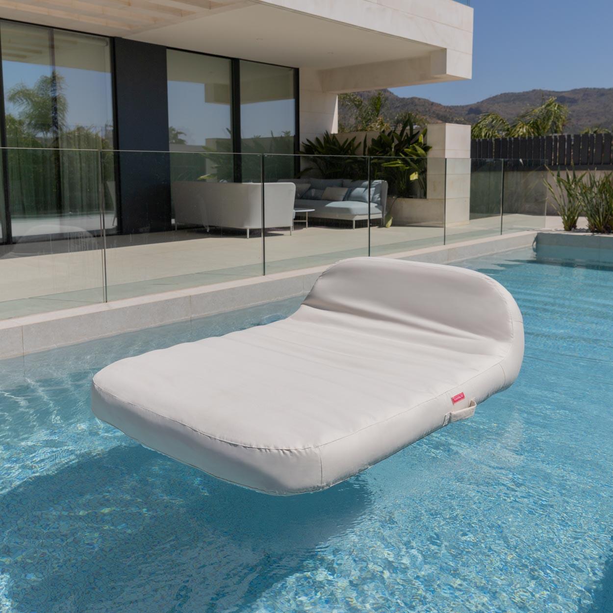 Flamingueo Tumbona Hinchable Flotador Piscina PVC Blanco 2/7