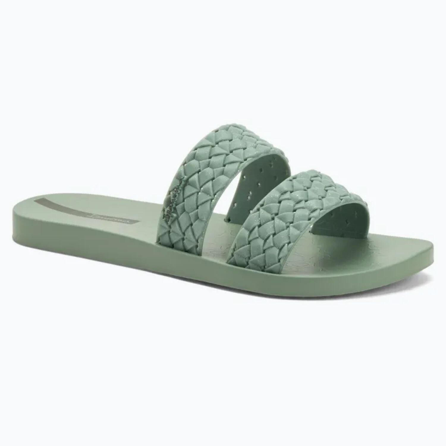 Ipanema Renda II Damen-Flip-Flops, grüne geflochtene Riemen 1/7