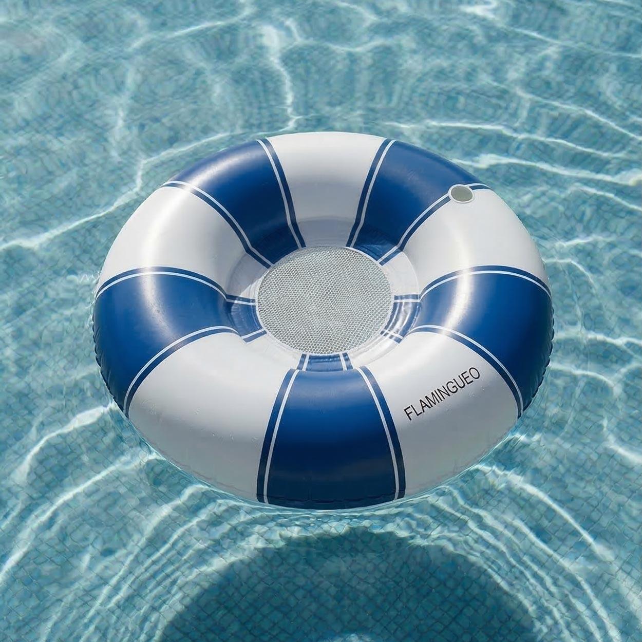 Flamingueo Bouée Gonflable Avec Filet PVC Donut Bleu 7/7