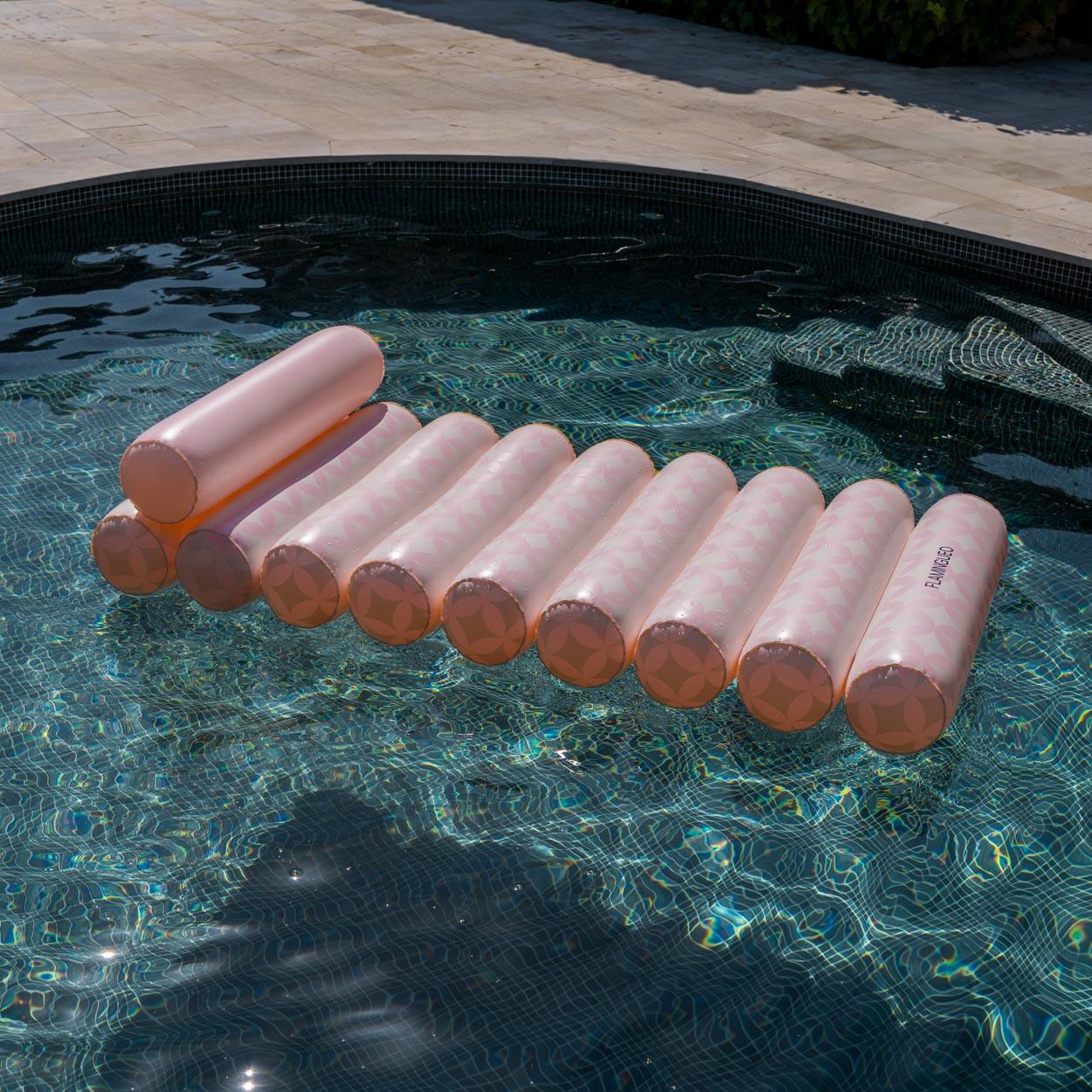 Flamingueo Tumbona Hinchable Flotador Piscina PVC Rosa 2/7