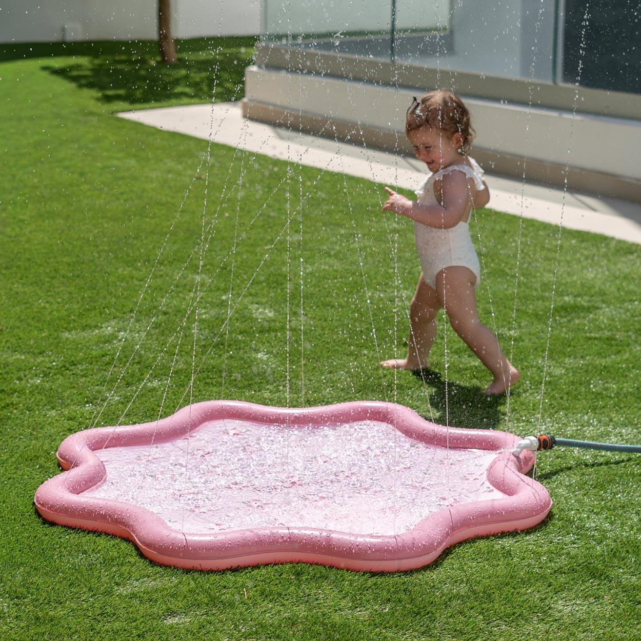 Flamingueo Alfombra de agua con aspersor PVC 3/7