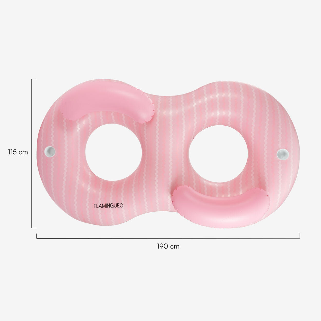 Flamingueo Flotador hinchable doble PVC donut rosa 7/7