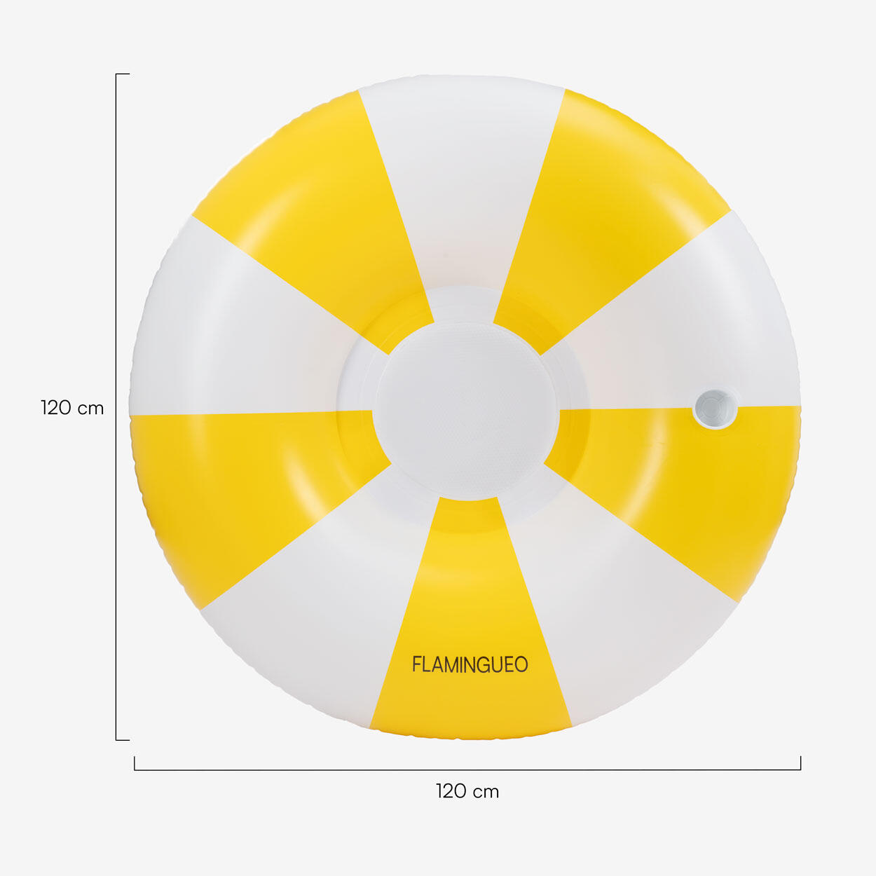 Flamingueo Flotador hinchable con rejilla PVC donut amarillo 7/7