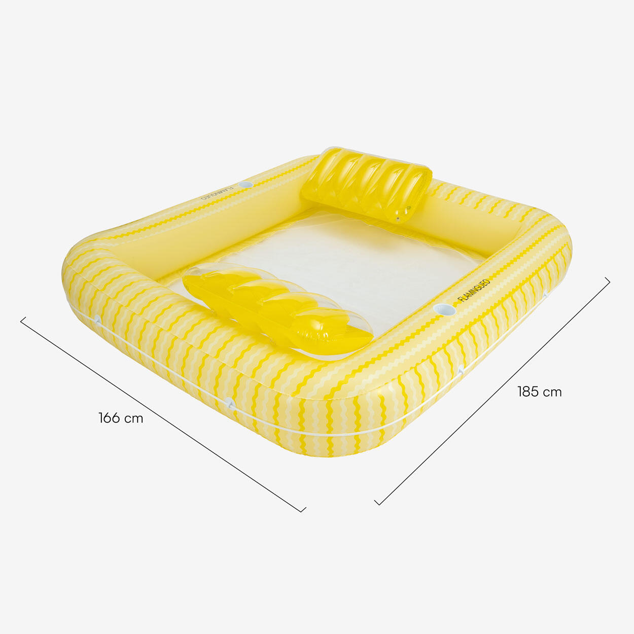 Flamingueo Colchoneta Hinchable Doble PVC Con Rejilla Amarillo 5/5