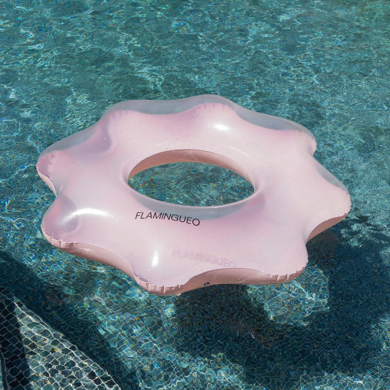 Flamingueo Bouee Piscine Paillettes PVC Rose 2/7