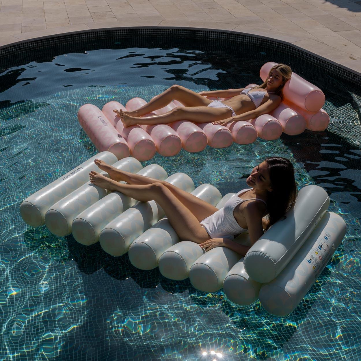 Flamingueo Tumbona Hinchable Flotador Piscina PVC Azul 7/7
