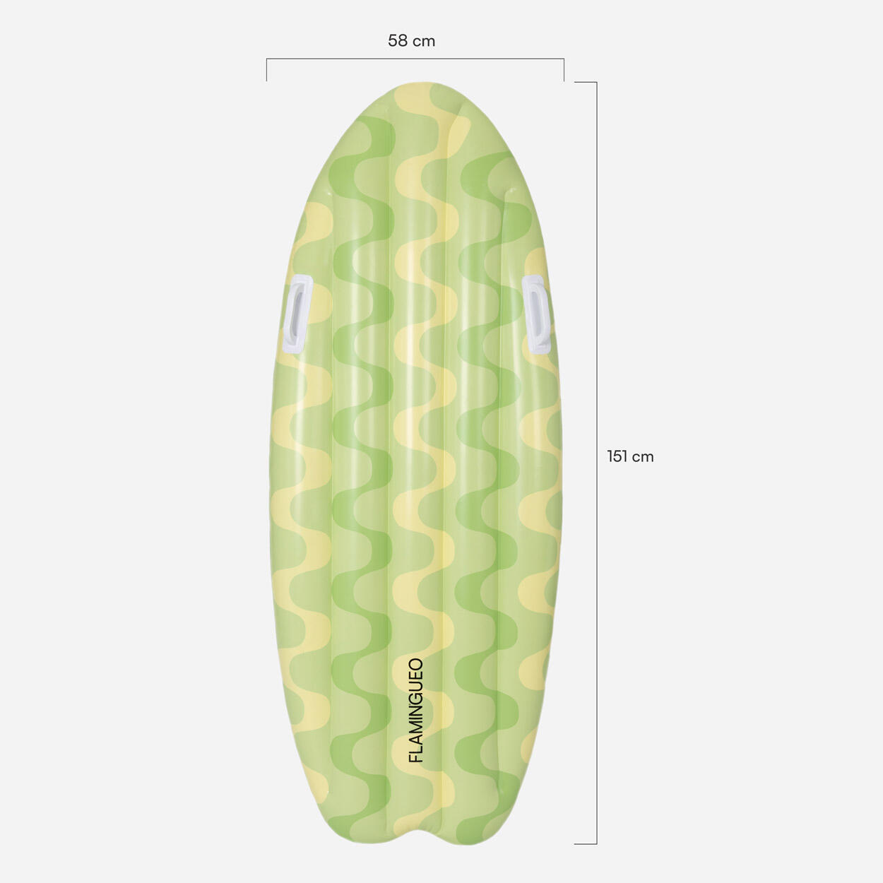Flamingueo Bouee Piscine Surf Matelas Gonflable PVC Vert 7/7