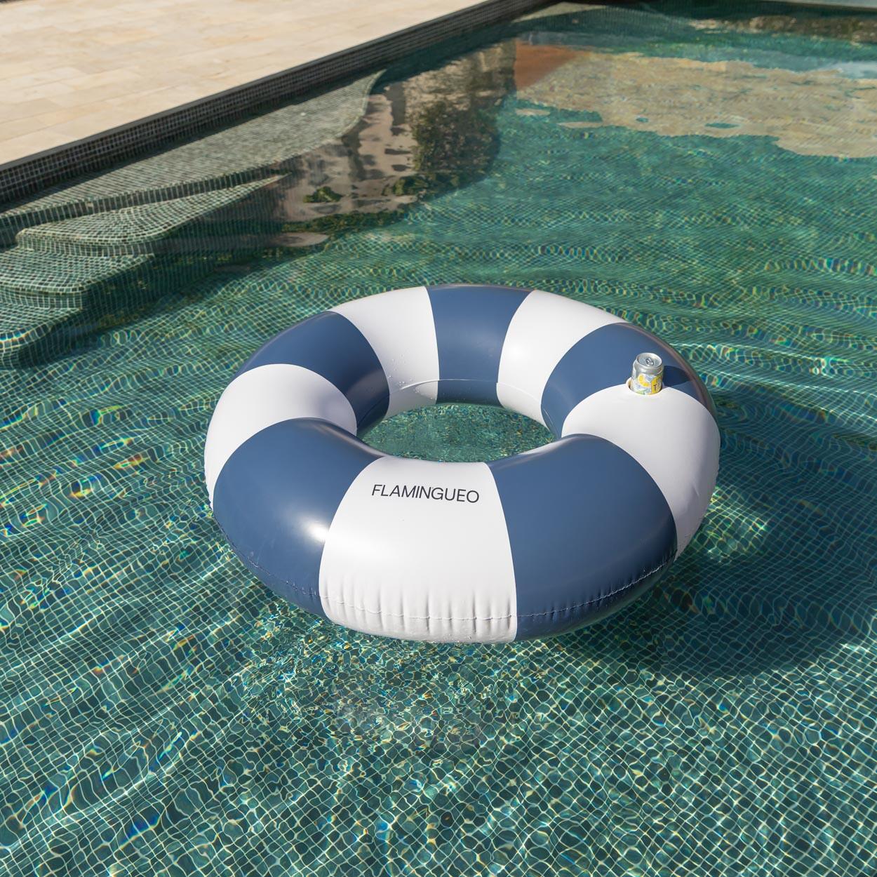 Flamingueo Flotador Gigante Donut Bicolor Colchoneta Piscina PVC Azul 7/7