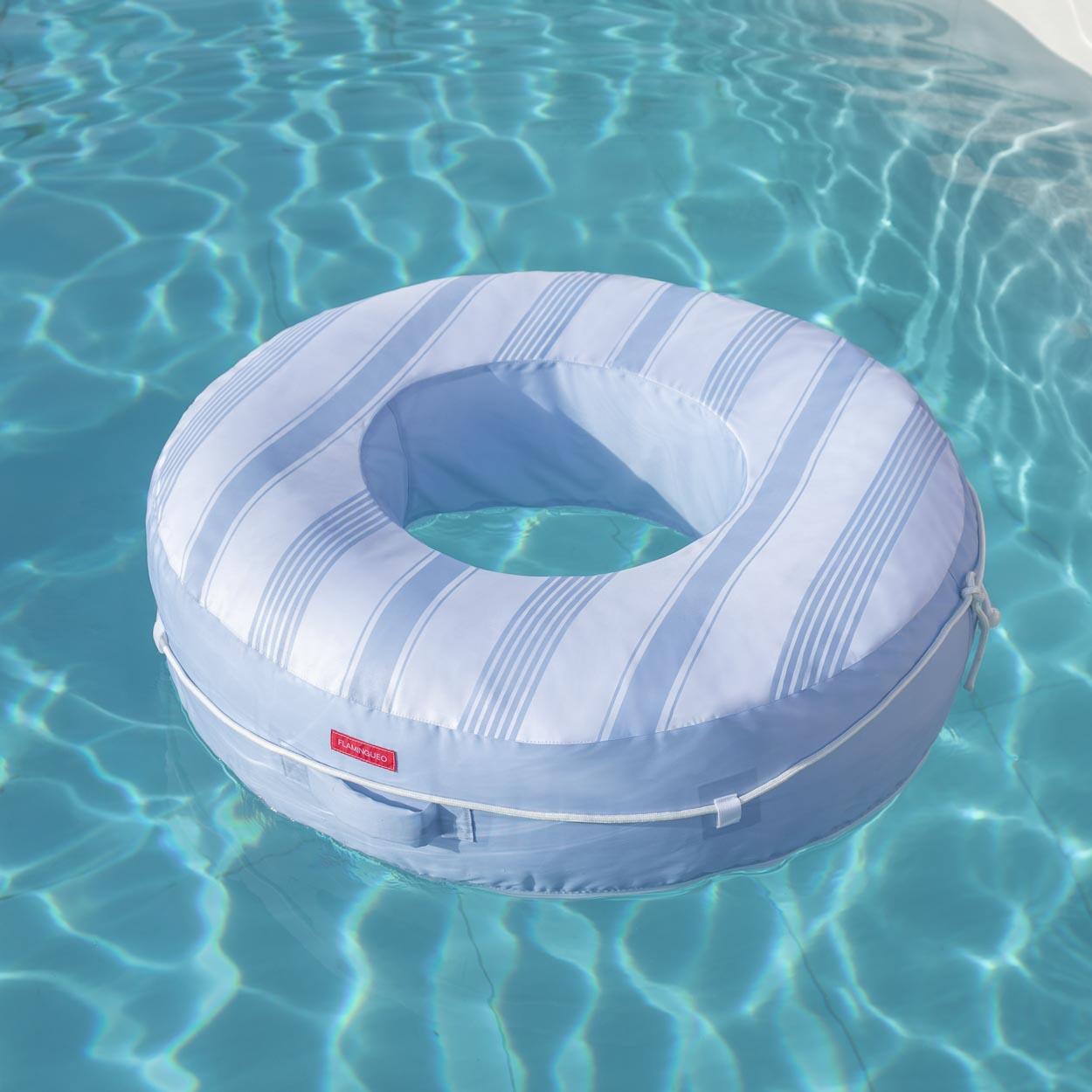 Flamingueo Flotador Donut Premium PVC Con Cuerda Azul 3/6