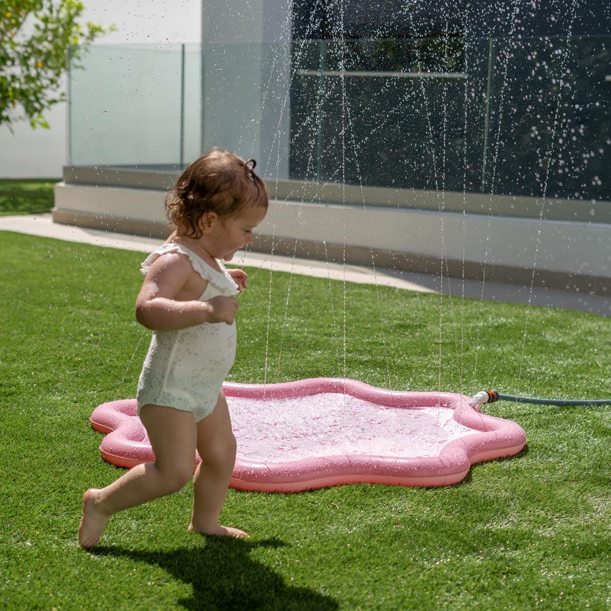 Flamingueo Alfombra de agua con aspersor PVC 2/7