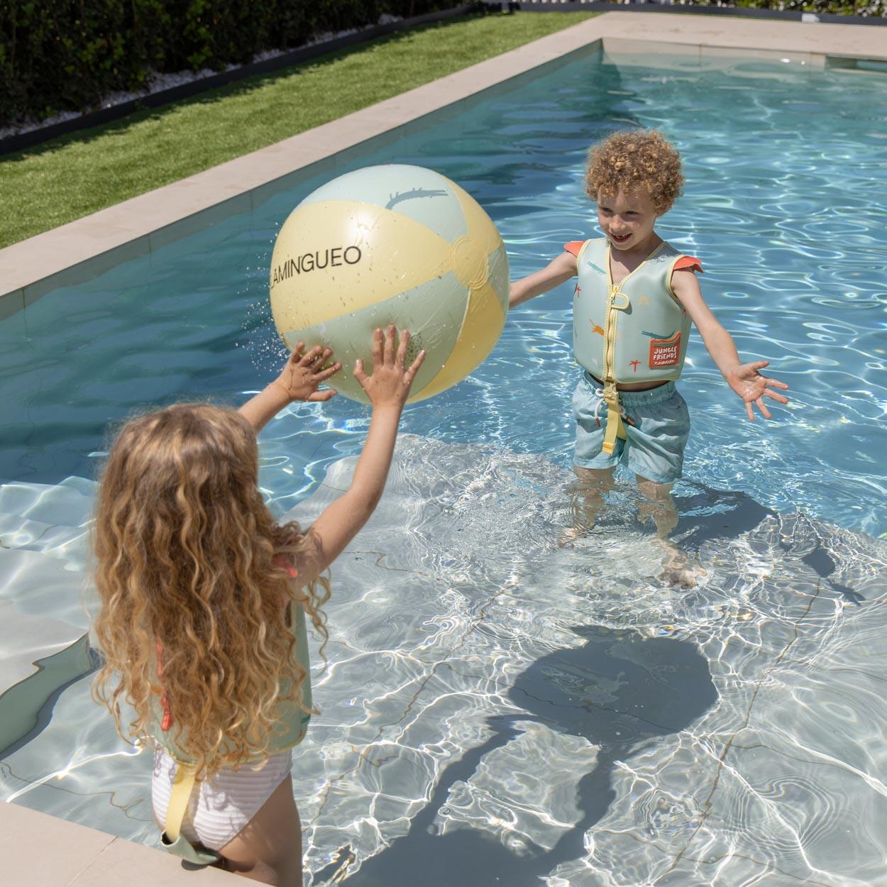 Flamingueo Pelota Hinchable Niños Piscina PVC Verde 5/7