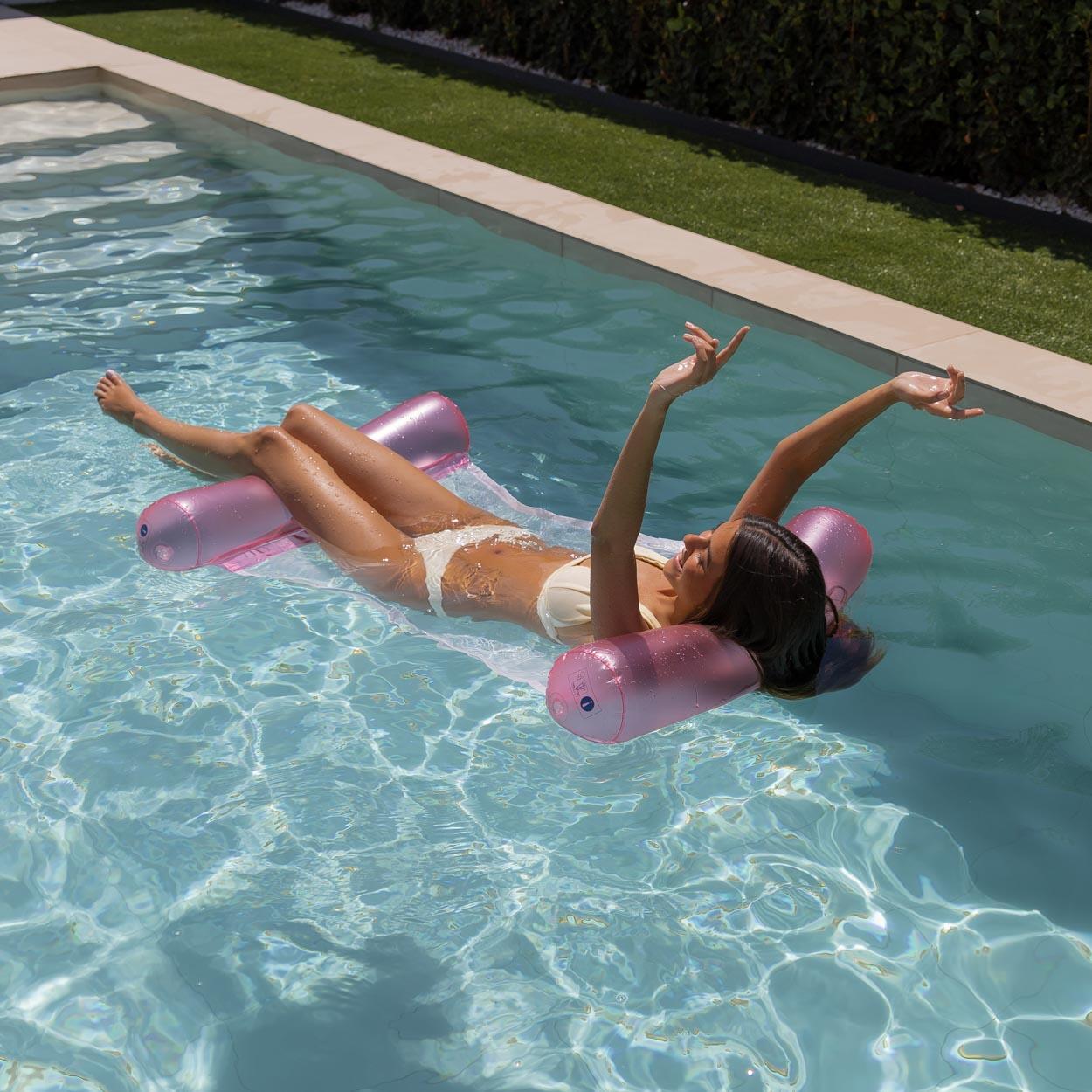 Flamingueo Colchoneta Piscina Hamaca Rejilla PVC Rosa 5/7