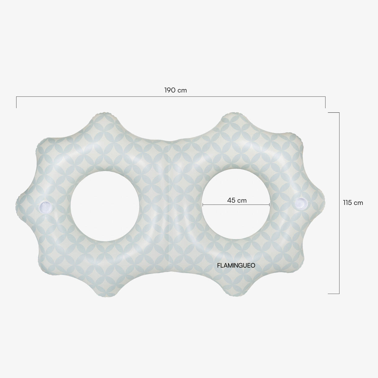 Flamingueo Bouee Piscine Double PVC Bleu 5/5