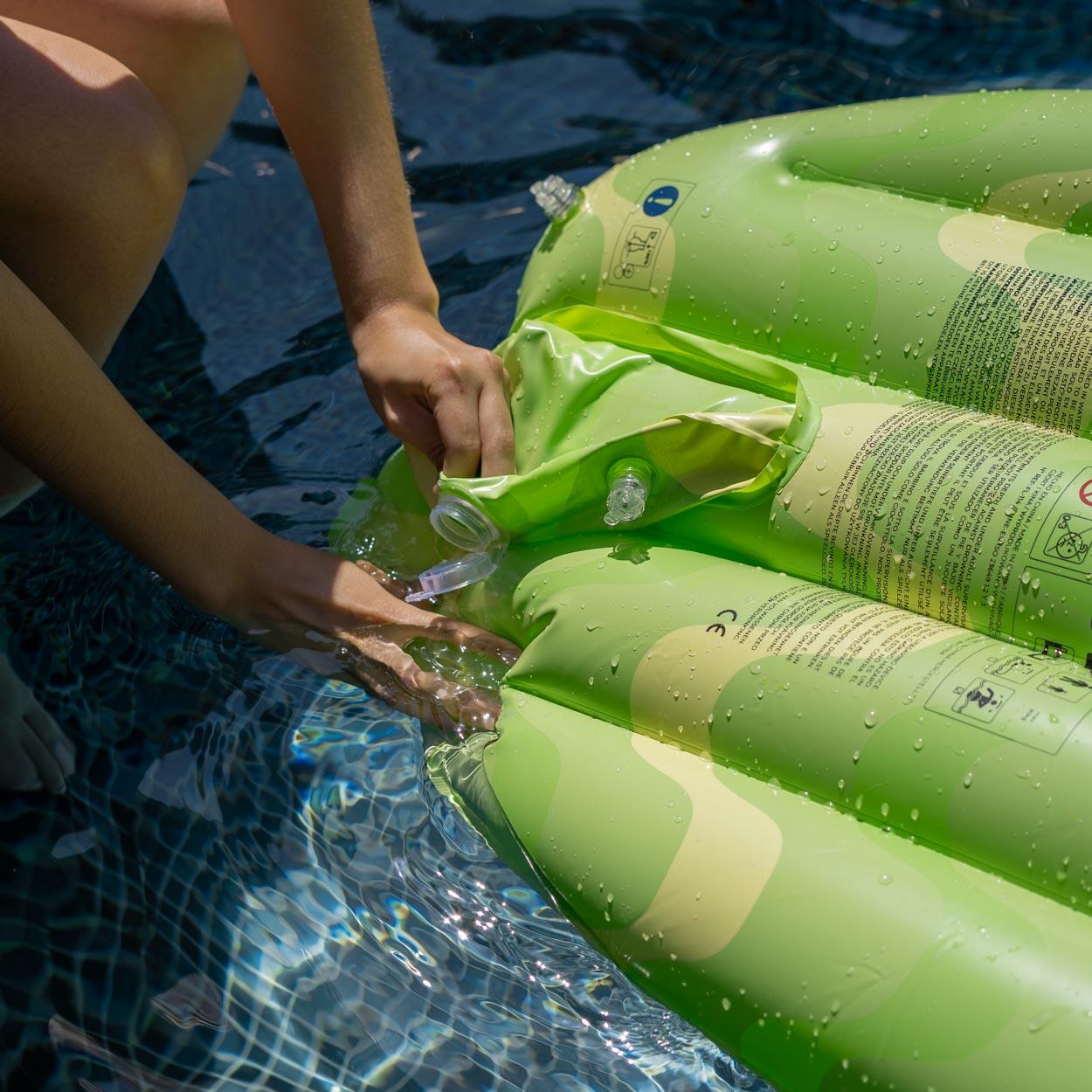 Flamingueo Bouee Piscine Surf Matelas Gonflable PVC Vert 5/7