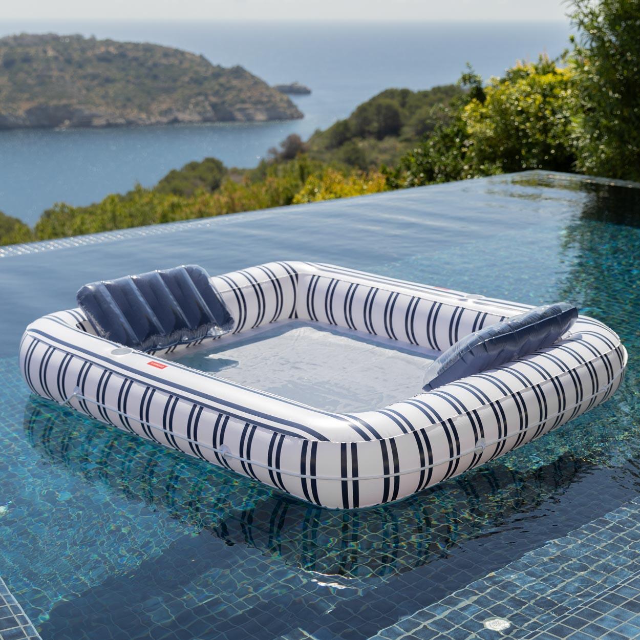 Flamingueo Flotador Gigante Piscina Tumbona PVC Azul 2/7
