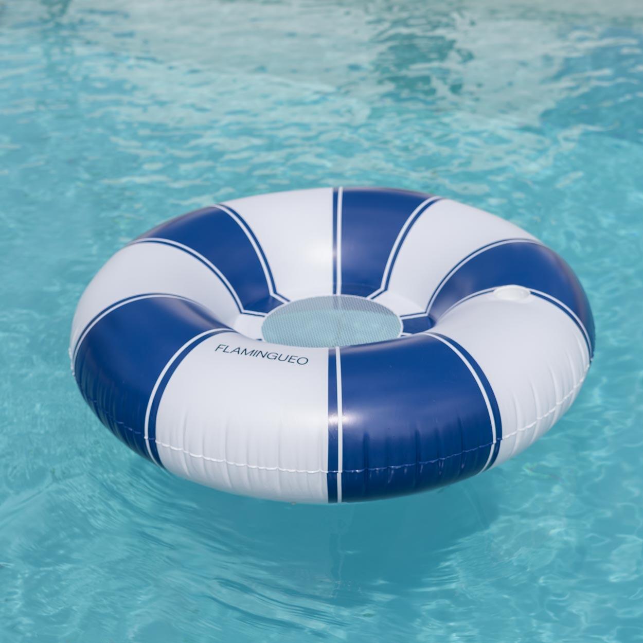 Flamingueo Bouée Gonflable Avec Filet PVC Donut Bleu 4/7