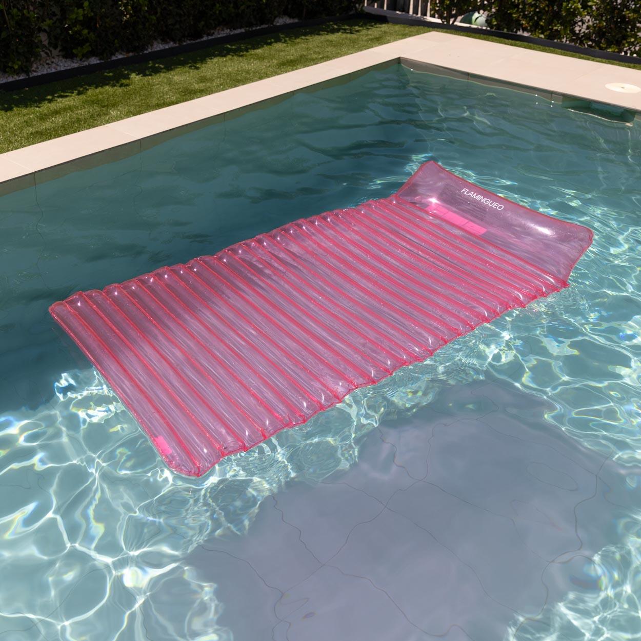 Flamingueo Tumbona Hinchable Flotador Piscina PVC Rosa 2/7