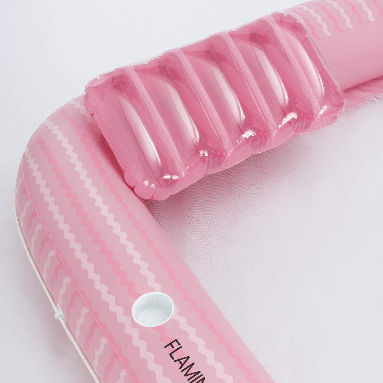 Flamingueo Colchoneta Hinchable Doble PVC Con Rejilla Rosa 4/5