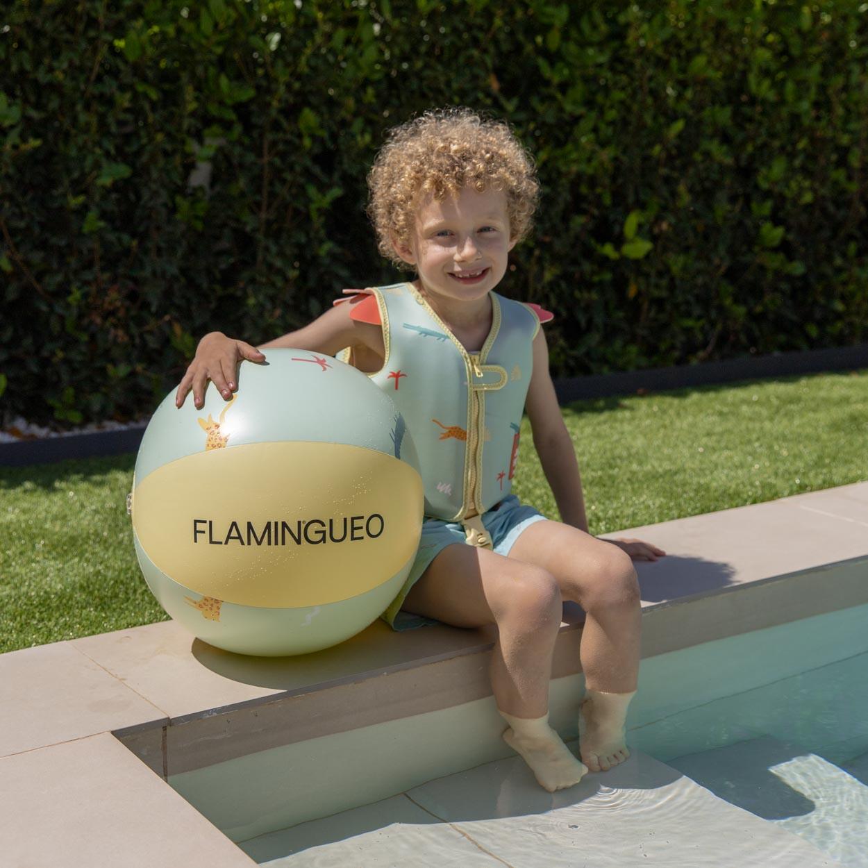 Flamingueo Pelota Hinchable Niños Piscina PVC Verde 4/7