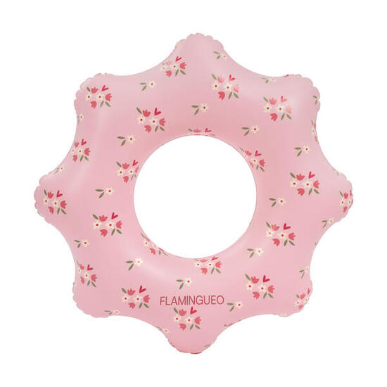 Flamingueo Bouée Enfant Gonflable Double Valve PVC Donut Rose