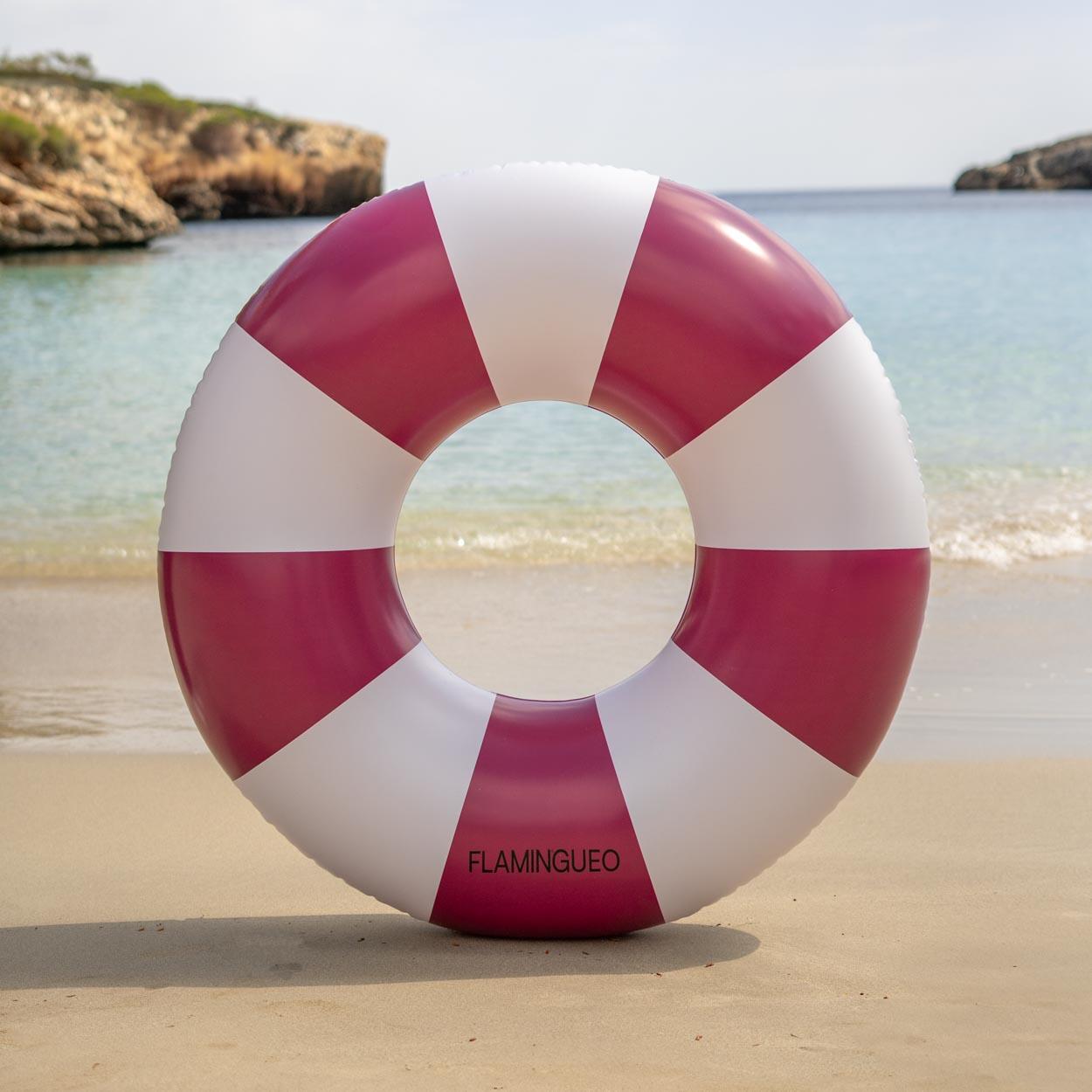 Flamingueo Flotador Gigante Donut Bicolor Colchoneta Piscina PVC Burdeos 5/7