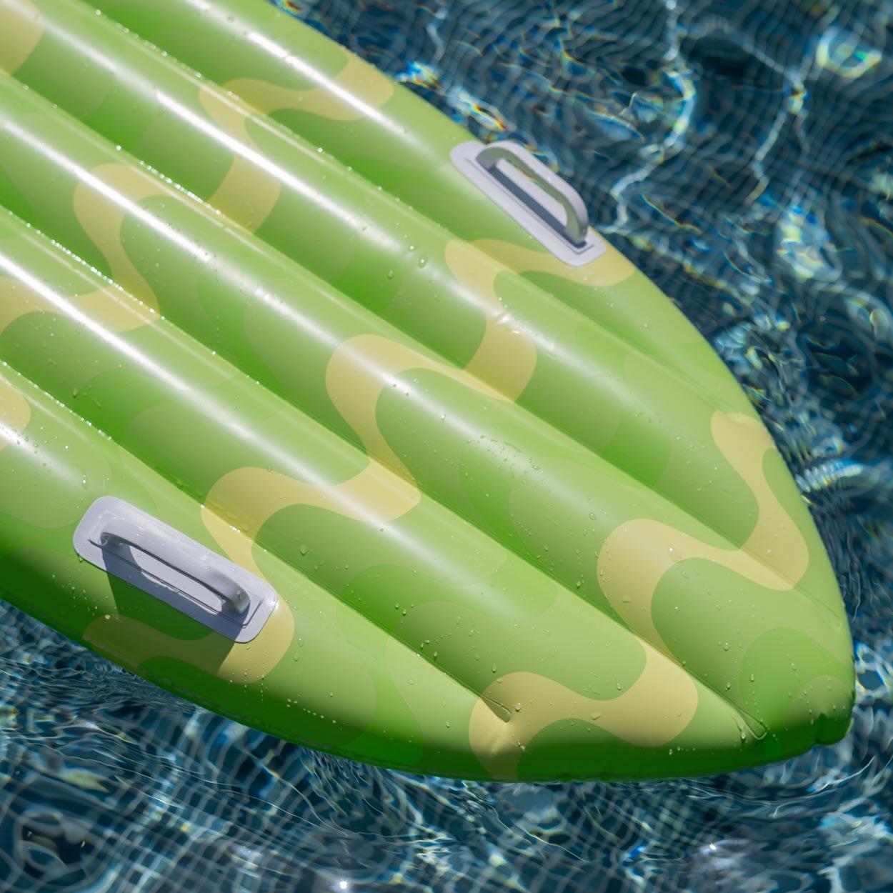 Flamingueo Bouee Piscine Surf Matelas Gonflable PVC Vert 4/7