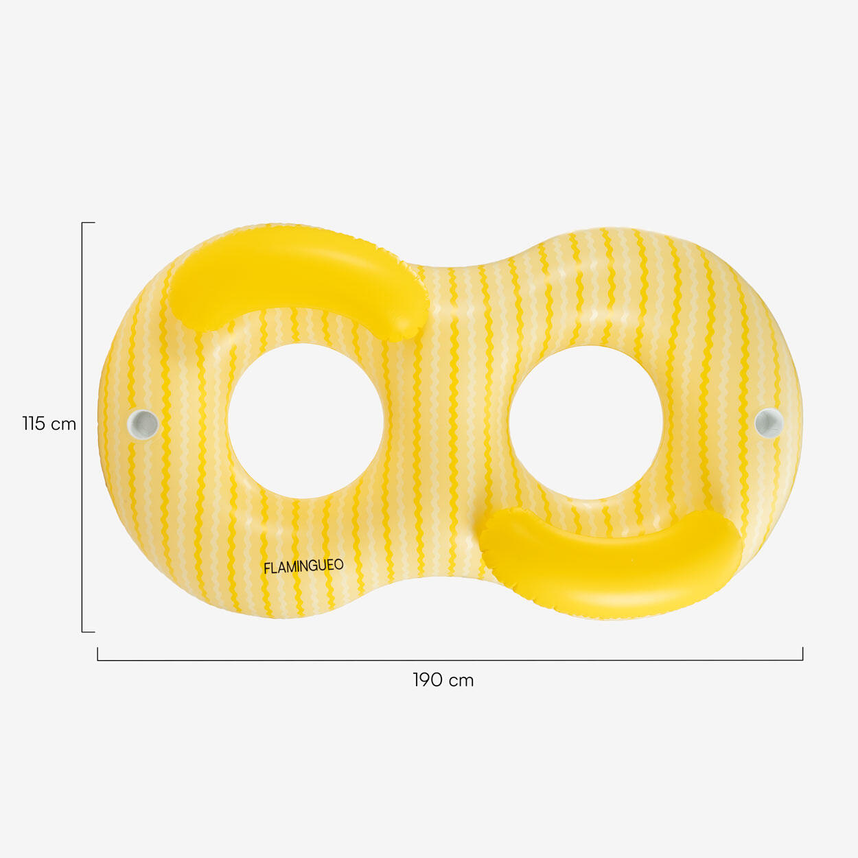 Flamingueo Bouée Gonflable Double PVC Donut Jaune 7/7