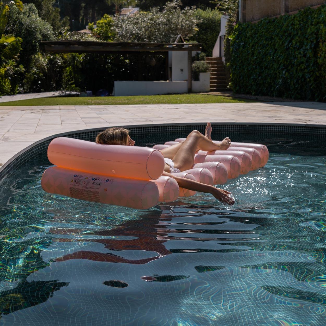 Flamingueo Tumbona Hinchable Flotador Piscina PVC Rosa 4/7