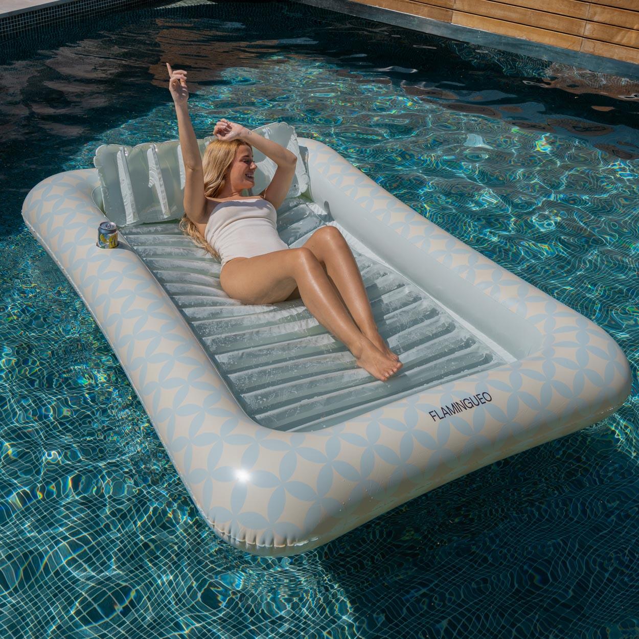 Flamingueo Bouee Piscine Matelas Gonflable PVC Turquoise 3/7
