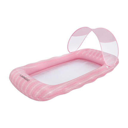 Flamingueo PVC Aufblasbare Matte mit rosa Sonnenschirm