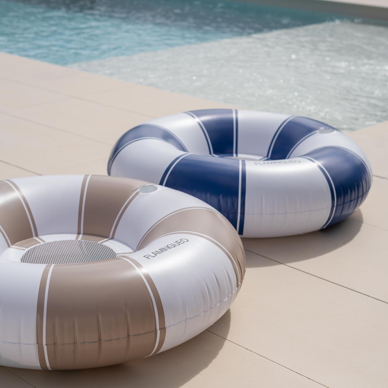 Flamingueo Bouée Gonflable Avec Filet PVC Donut Bleu 6/7